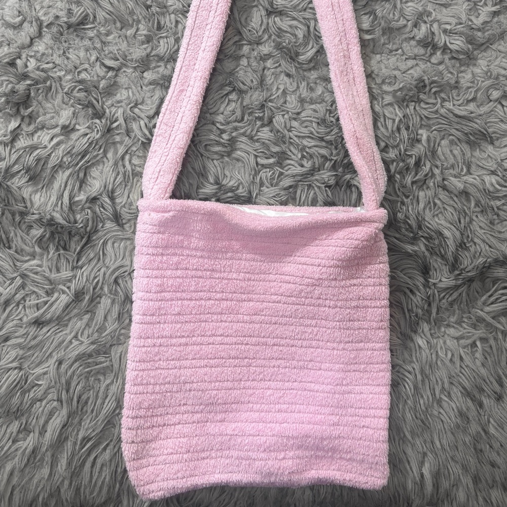 Pink Fluffy Crossbody Tote Bag